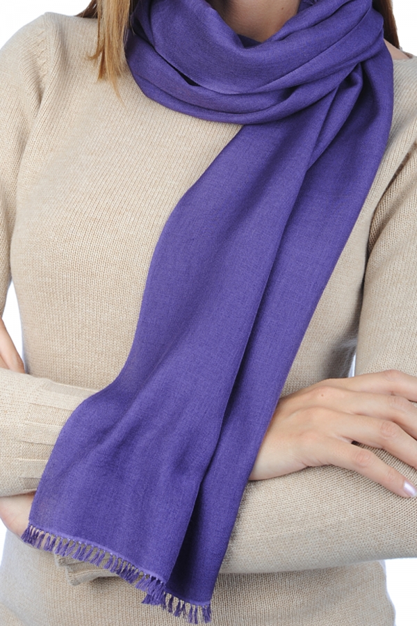 Cashmere & Zijde dames kasjmier sjaals scarva lila 170x25cm